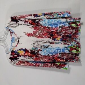 EUC Koret 3/4 Sleeve Colorful Floral Top size Medium